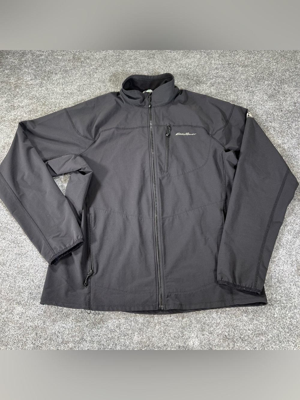 Eddie Bauer Jacket Mens‎ XL Black First Ascent Guide Pro Hike Soft Shell Light